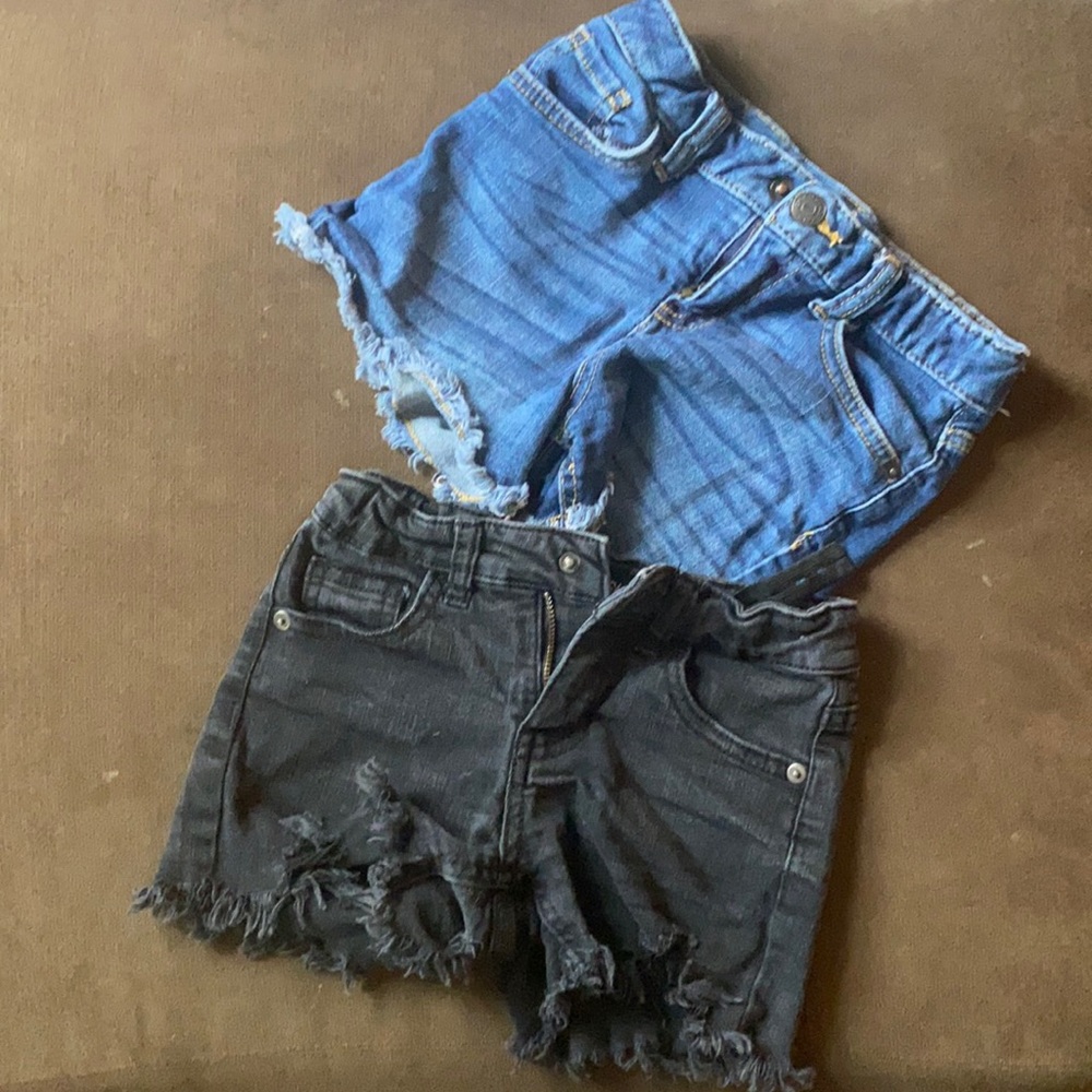 Bundle: Girls black and denim jean shorts
